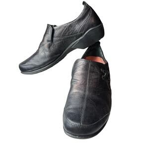 Romika Black Leather Loafers Women EU 39/US 8-8.5 Comfort Slip On Vionic Insoles
